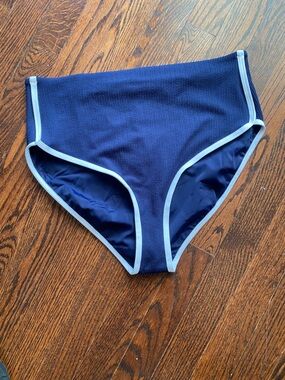 CALIA by Carrie Underwood Navy Bikini Bottom with White Trim